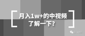 副业赚钱_月入1w+,中视频保姆级实操攻略!_副业教程-逸佳笔记-专注于副业赚钱教程