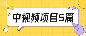 副业赚钱_3.3更新：中视频项目5篇，内容很干，包含：选题、素材、软件使用、文案、变现、模式放大、个人团队操作方法等_副业教程-逸佳笔记-专注于副业赚钱教程