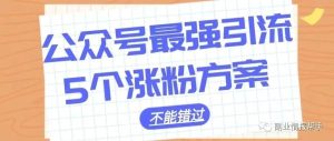 副业赚钱_公众号最强引流，5个全面靠谱的涨粉方案_副业教程-逸佳笔记-专注于副业赚钱教程
