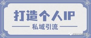 副业赚钱_打造个人IP之私域引流,公众号和个人号引流_副业教程-逸佳笔记-专注于副业赚钱教程