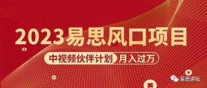 副业赚钱_2023易思风口项目——抖音中视频伙伴计划，20亿补贴，月入过万的副业！_副业教程-逸佳笔记-专注于副业赚钱教程